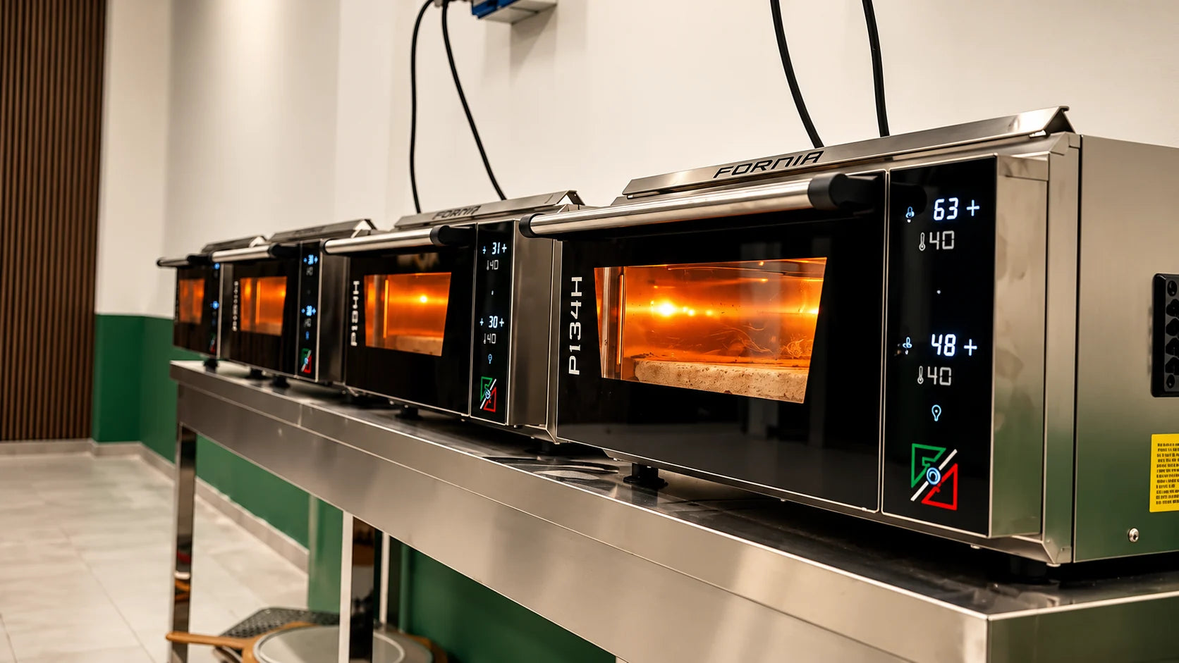 I forni elettrici accesi nella sala pratica dell’Academy